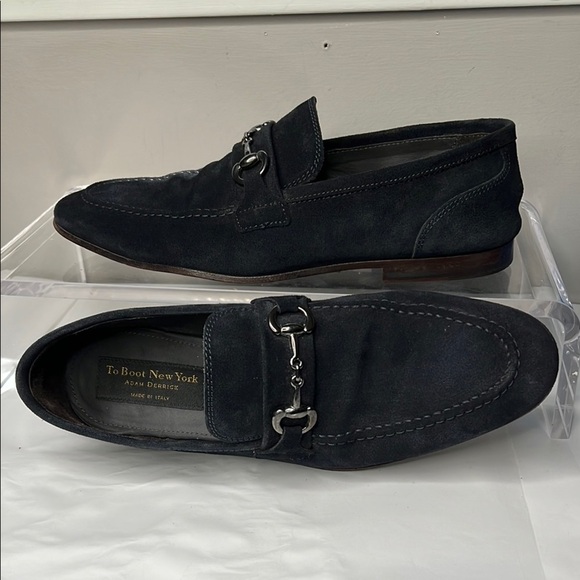 To Boot New York Sz 10 Dark Navy Blue Suede Slip On Loafers Shoes main image 7